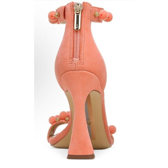 Sam Edelman Luella Canyon Clay Beaded Dress Sandals 7.5 High Heel Ankle Strap - Picture 4 of 16
